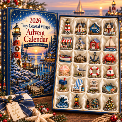 Tiny Coastal Village Advent Calendar 2026 – 24 Unique Seaside Miniatures