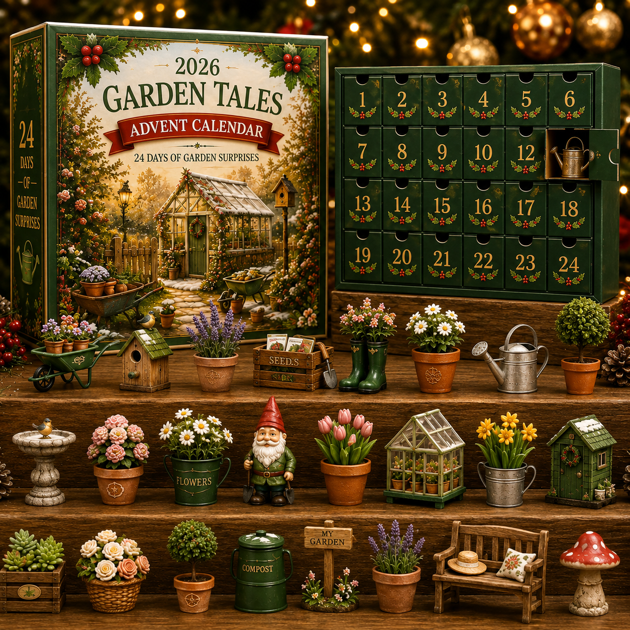 2026 Garden Tales 24-Day Advent Calendar – 24 Charming Garden Miniatures
