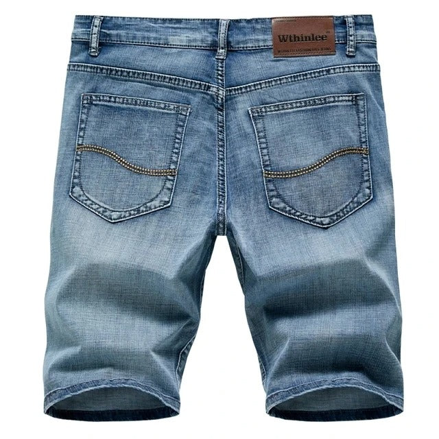 Product image showing classic denim shorts