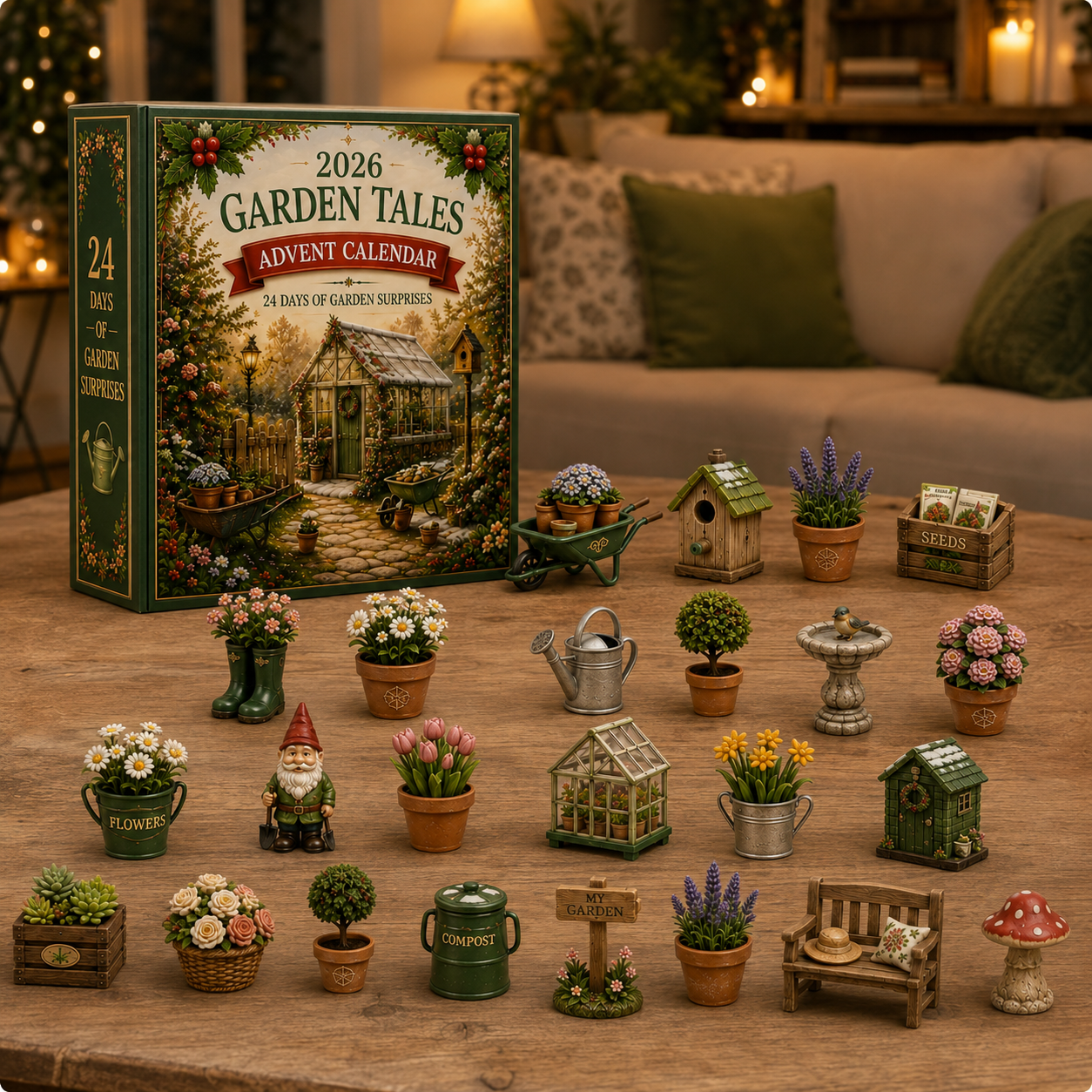 2026 Garden Tales 24-Day Advent Calendar – 24 Charming Garden Miniatures