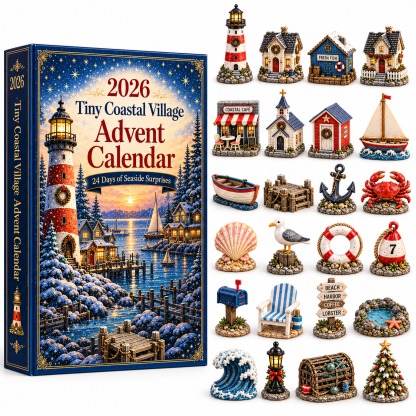 Tiny Coastal Village Advent Calendar 2026 – 24 Unique Seaside Miniatures