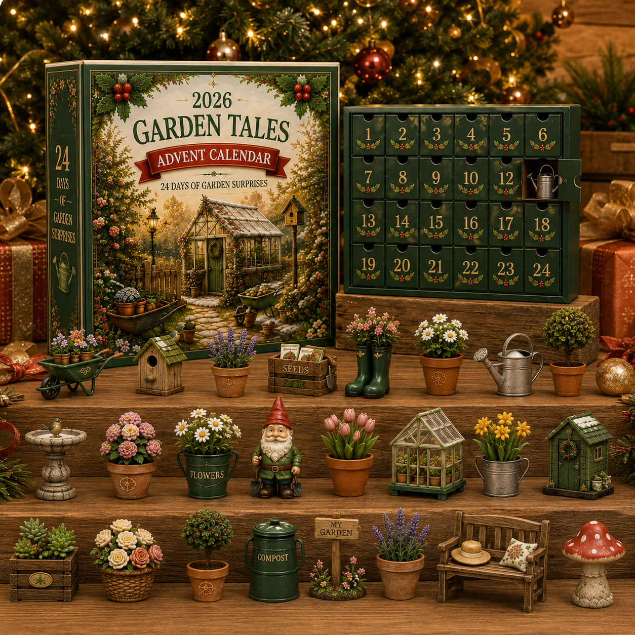 2026 Garden Tales 24-Day Advent Calendar – 24 Charming Garden Miniatures