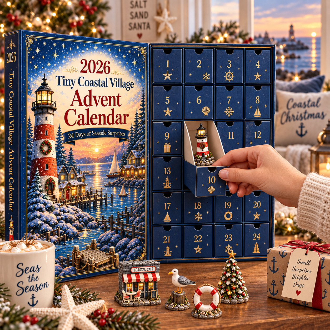 Tiny Coastal Village Advent Calendar 2026 – 24 Unique Seaside Miniatures