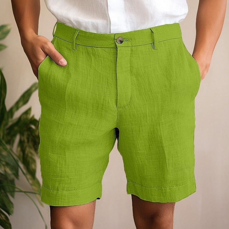 Product image showing stylish green shorts