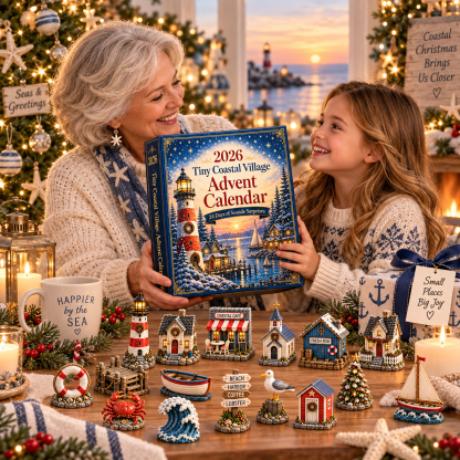 Tiny Coastal Village Advent Calendar 2026 – 24 Unique Seaside Miniatures