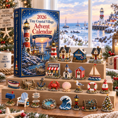 Tiny Coastal Village Advent Calendar 2026 – 24 Unique Seaside Miniatures