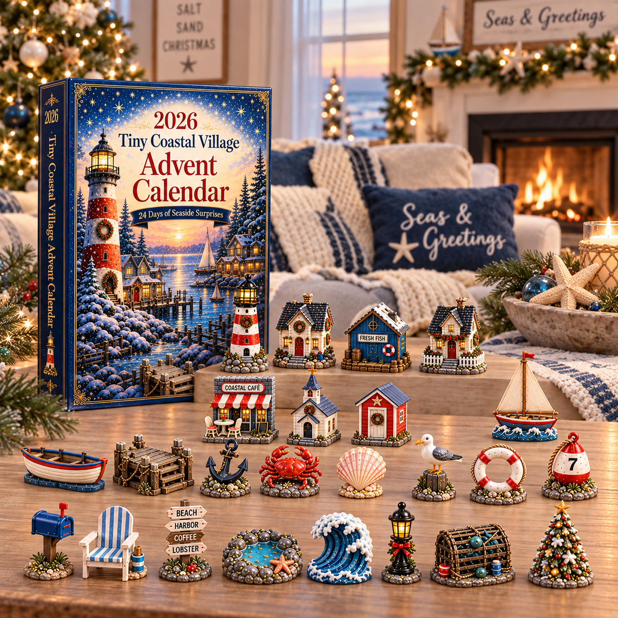 Tiny Coastal Village Advent Calendar 2026 – 24 Unique Seaside Miniatures