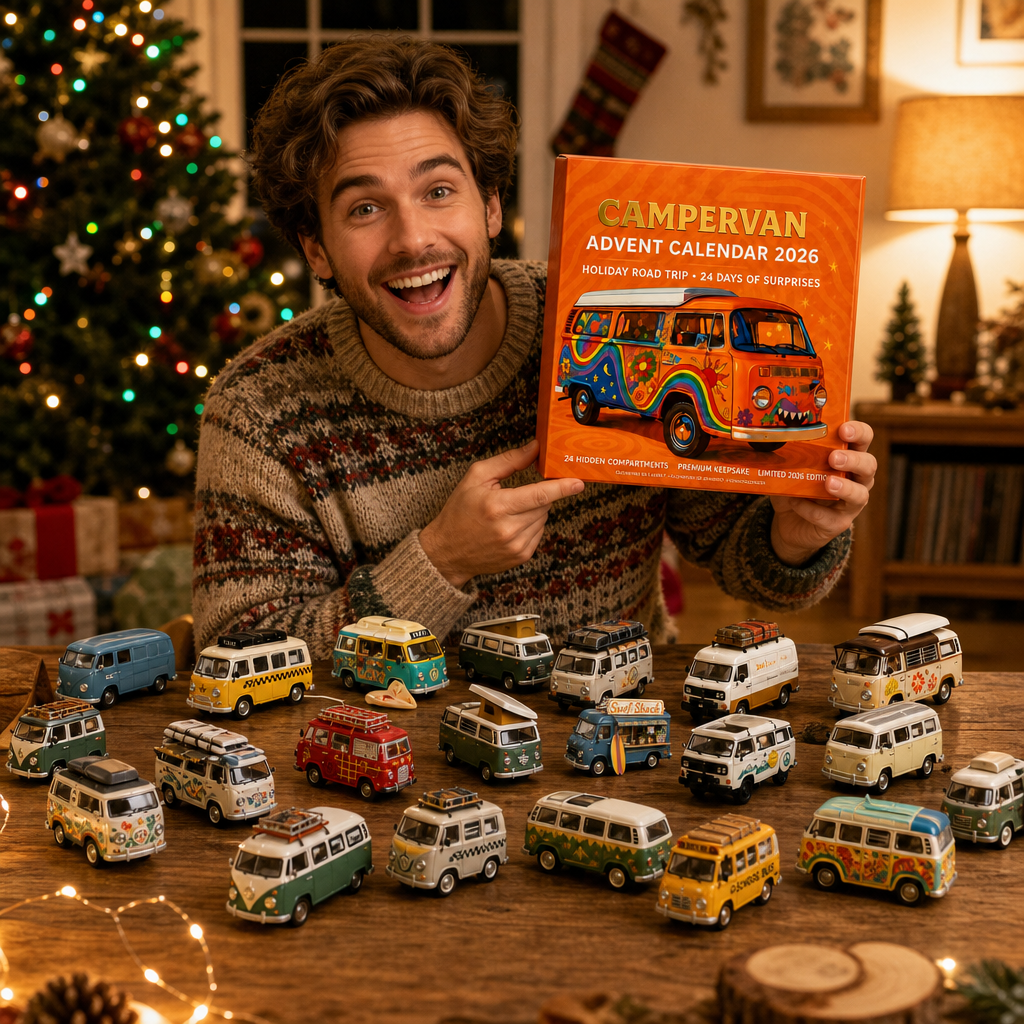 🔥 LIMITED-TIME 50% OFF🚐 —2026 Campervan Advent Calendar – 24 Vintage Mini Camper Van Collectible Figurines