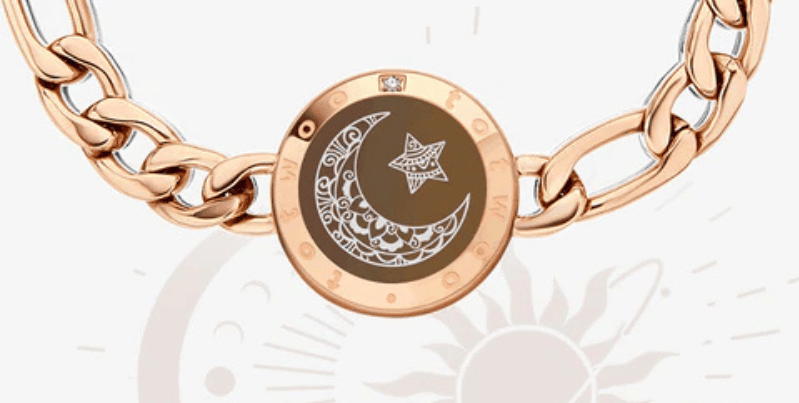 Moon Single Touch Bracelets with Figaro Chain