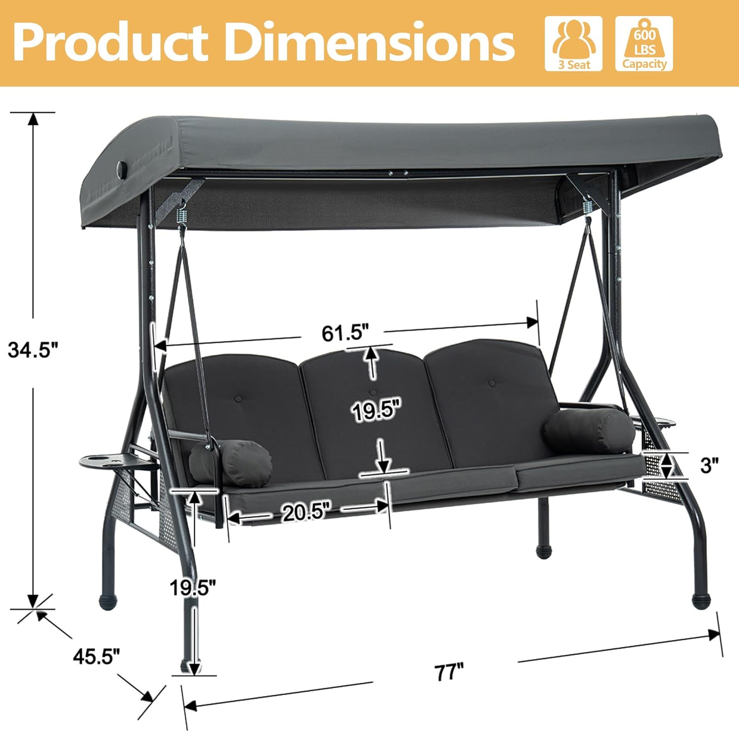 Meatl Outdoor Swings for Adults