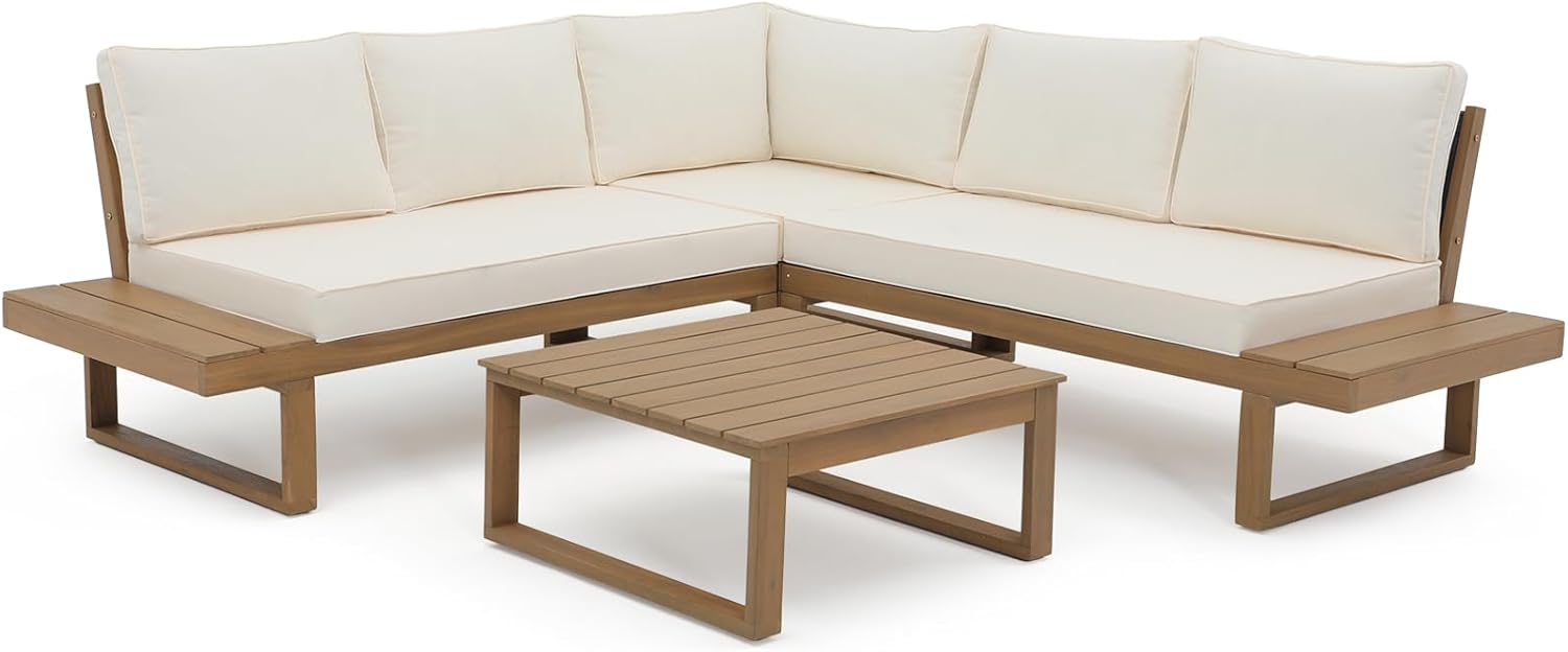 4 Piece Acacia Wood Patio Furniture