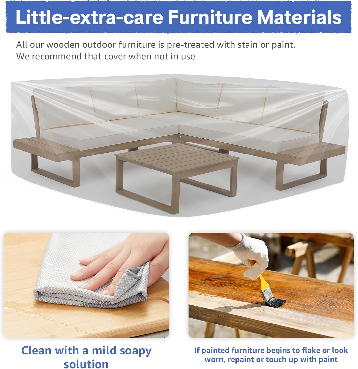 4 Piece Acacia Wood Patio Furniture