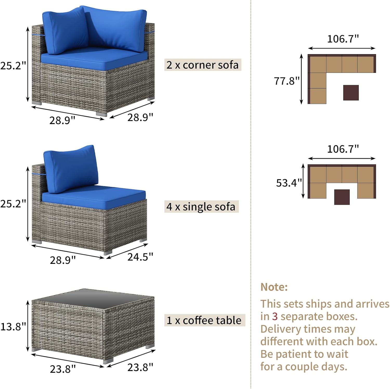 7 Piece Patio Furniture Set
