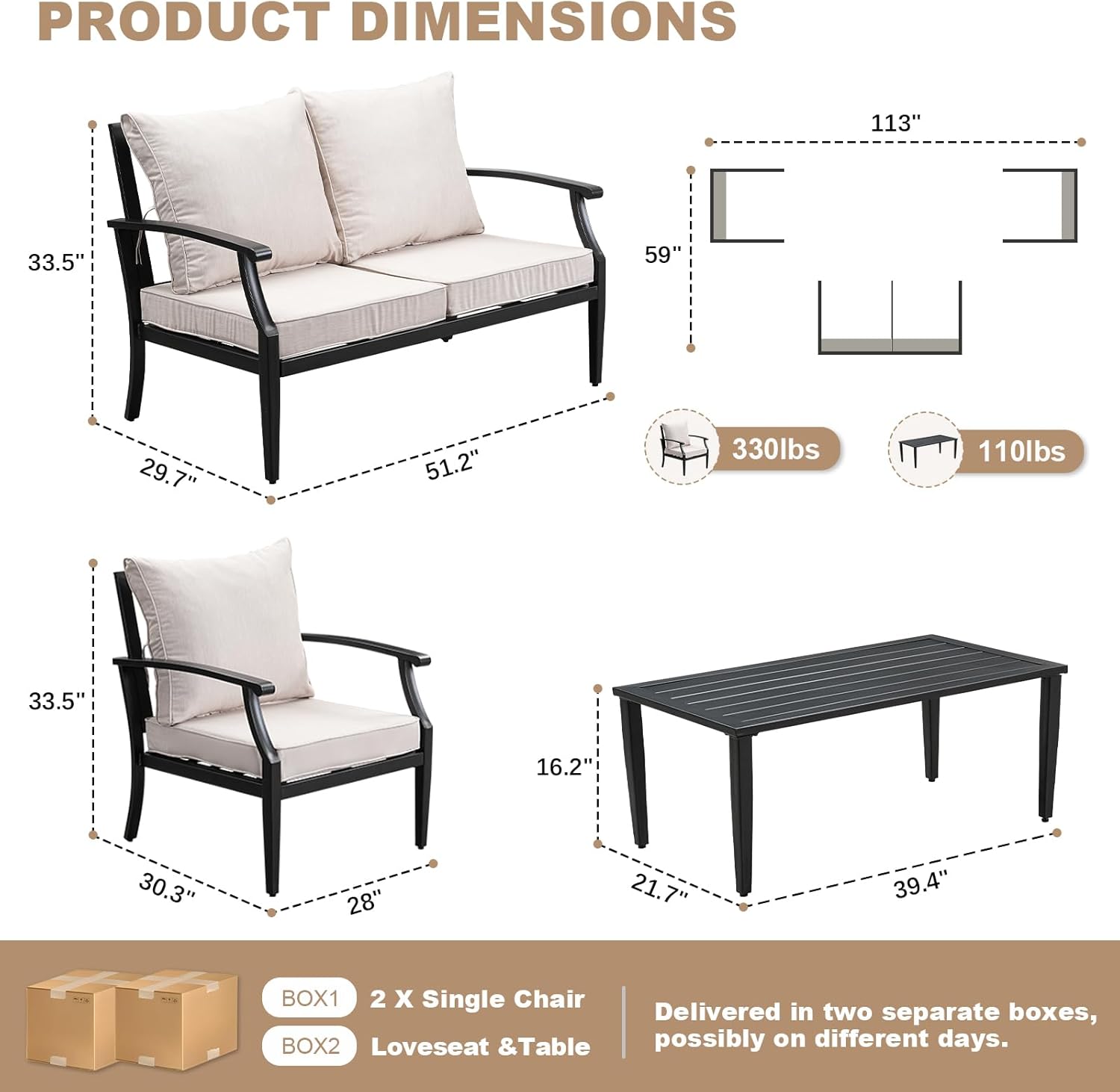 4-Piece Patio Furniture Set