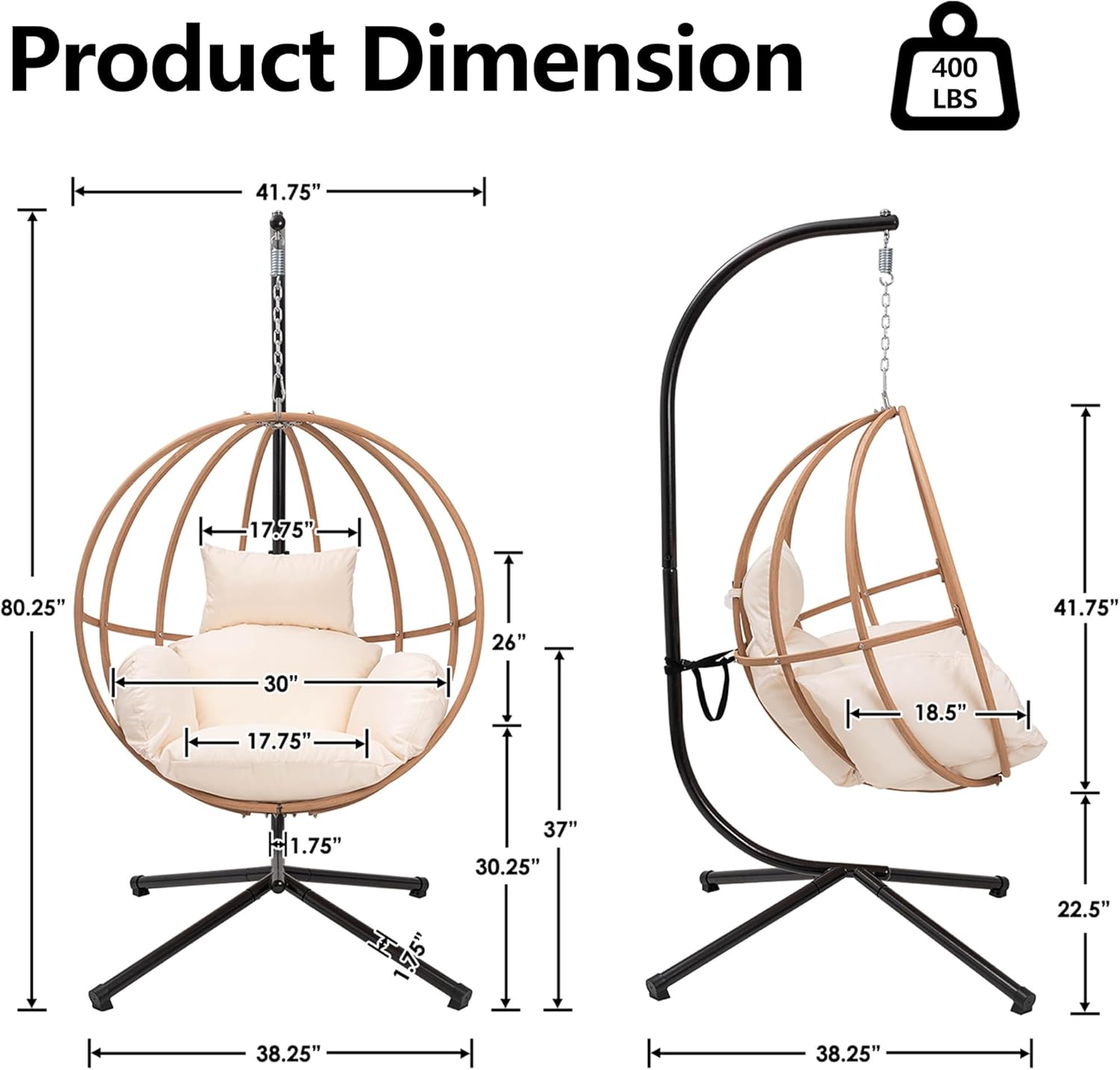 Modern Swinging Egg Chairs Indoor