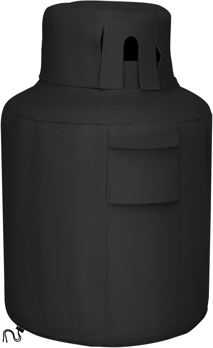 Propane Tank Cover 20lb Gas Cover Outdoor Heavy Duty Waterproof Covers Fits Standard 20 lb Tank Cylinder Black 13" x 19.5"