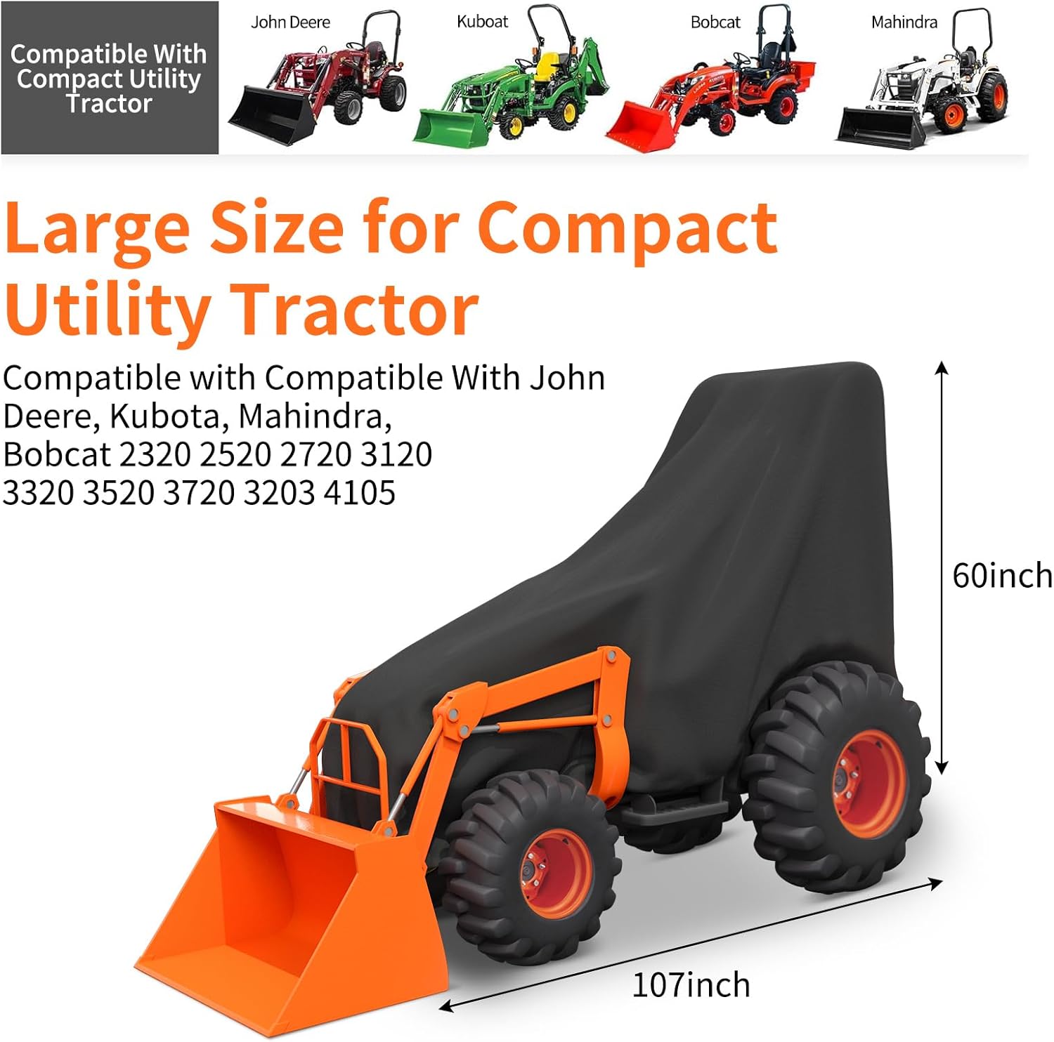 Tractor Cover Waterproof Heavy Duty for Compact Utility Tractors