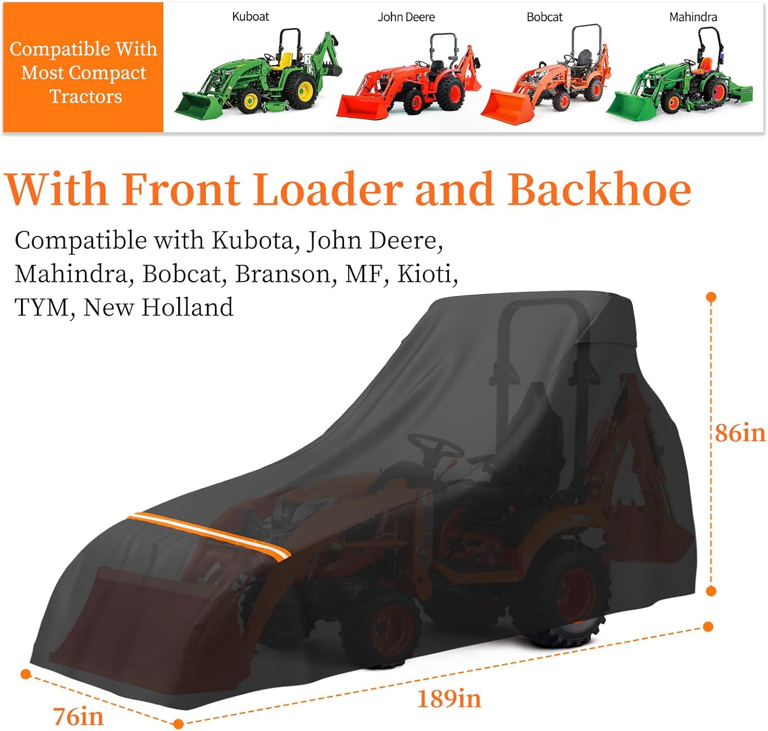 Tractor Cover Waterproof Heavy Duty for Compact Utility Tractors
