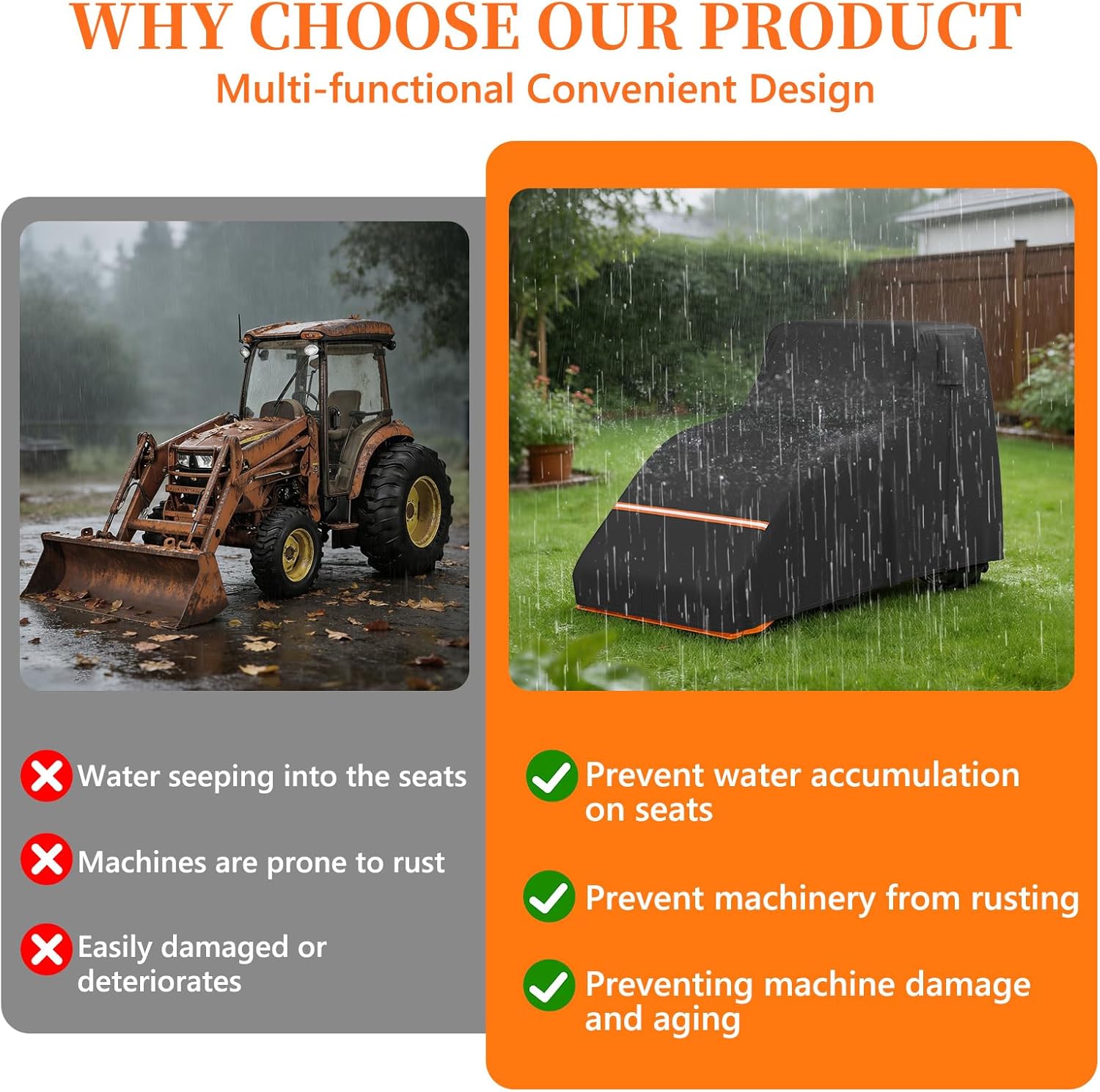 Tractor Cover Waterproof Heavy Duty for Compact Utility Tractors