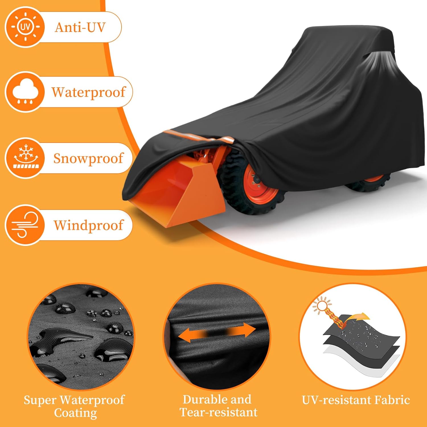 Tractor Cover Waterproof Heavy Duty for Compact Utility Tractors