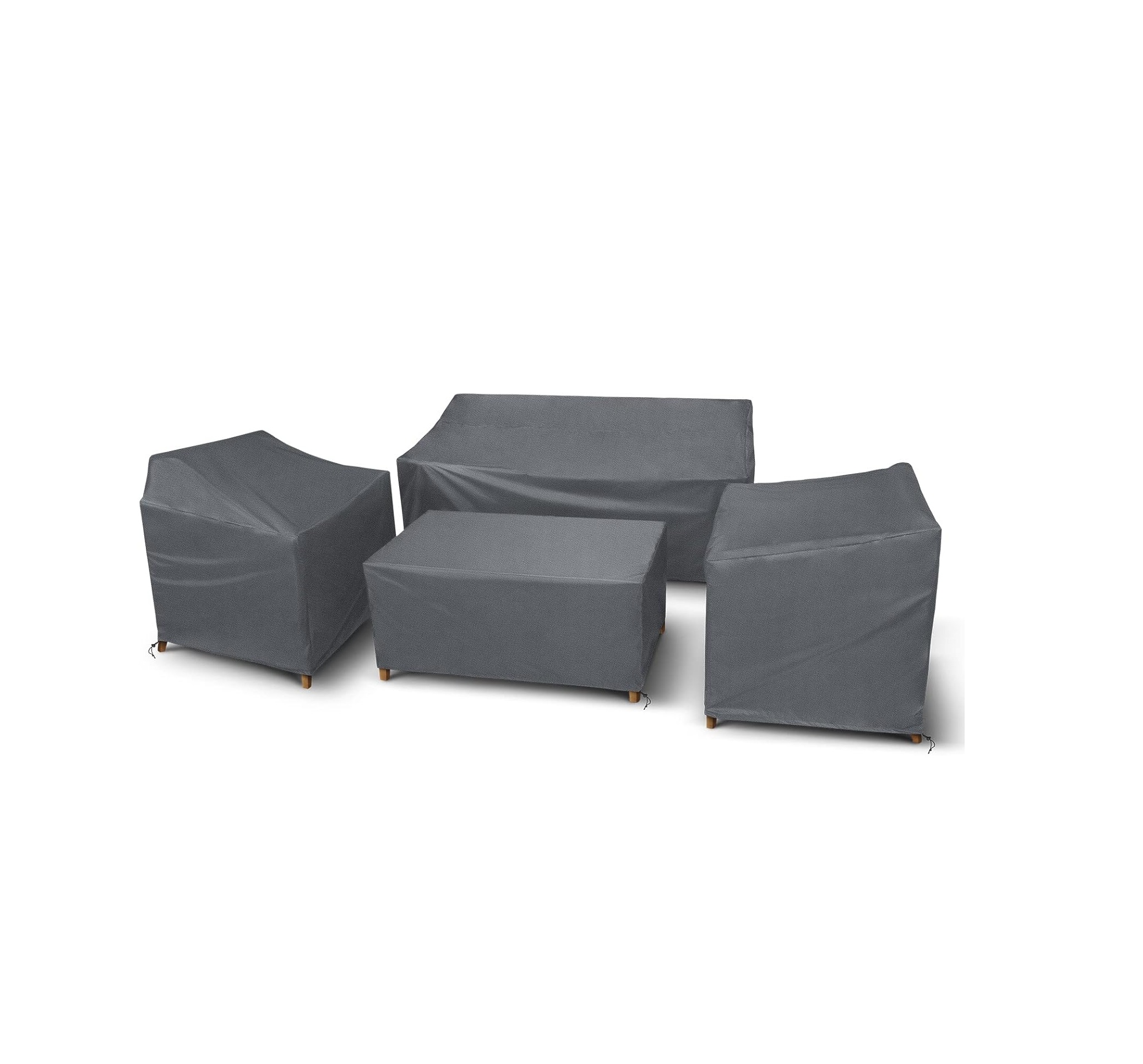 4 Piece Patio Furniture Set Cover for Outside Couch, Lawn Chairs, Coffee Table, Windproof with Buckle Strap