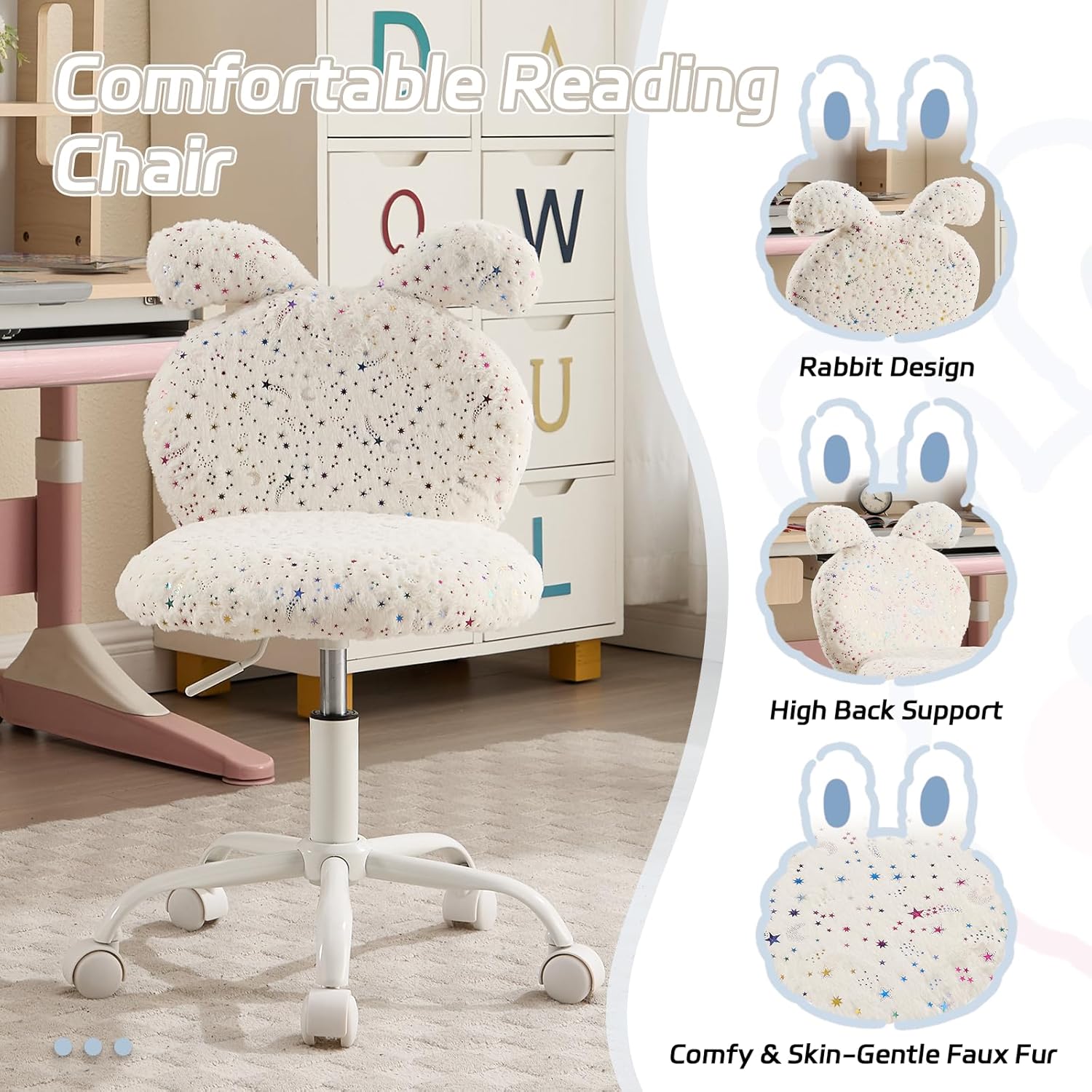 Cute Rabbit Kids Computer Chairs