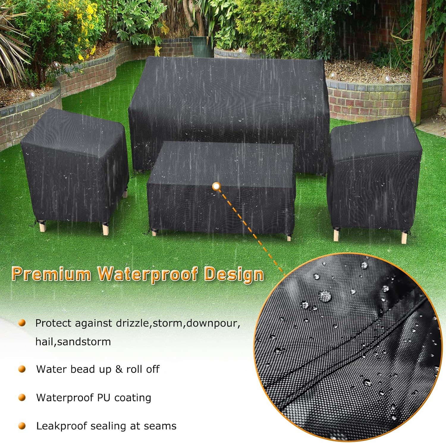 Outdoor Patio Furniture Cover Waterproof 4-Piece Set for Chairs, Loveseat and Coffee Table