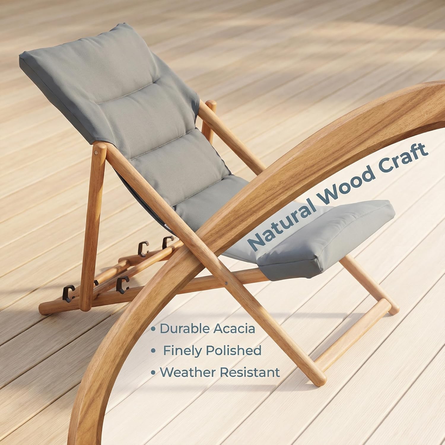 Patio Chairs with Cushions, 3-Position Adjustable Patio Lounge Chairs Set of 2