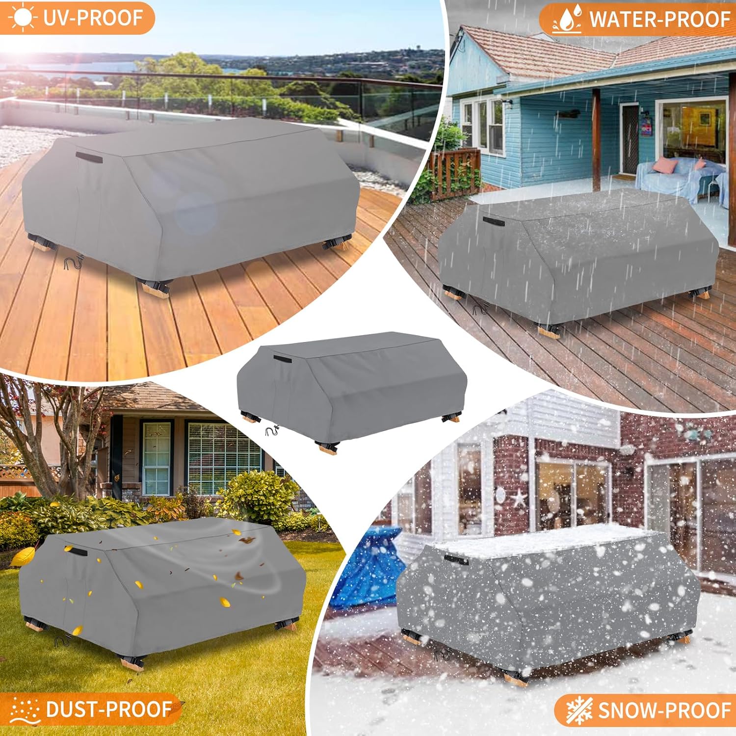 Waterproof Picnic Table Cover Outdoor Patio Bench Covers for 6 ft Picnic Table Bench Set