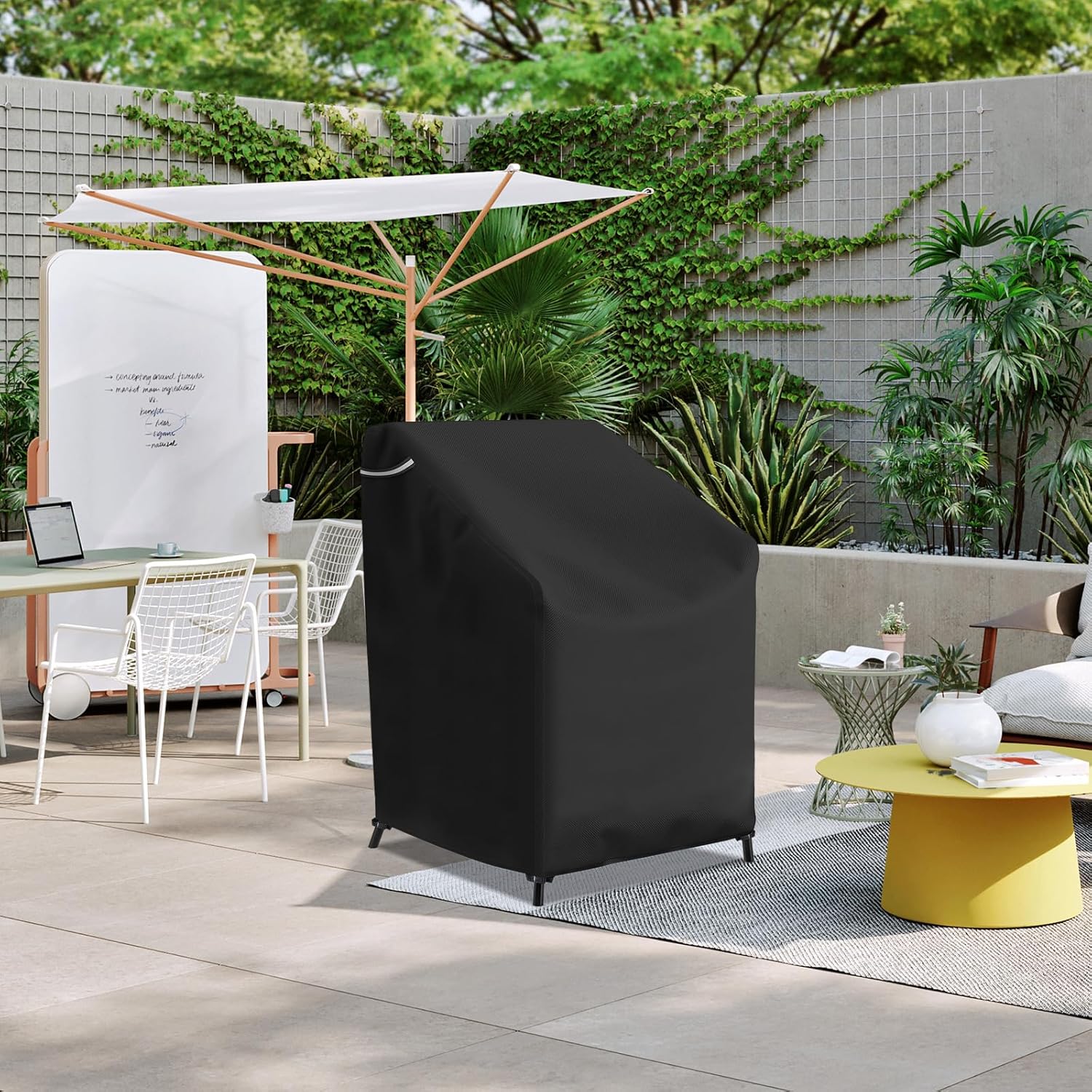 Stackable Patio Chair Covers,Heavy Duty Waterproof Outdoor Furniture Cover Fits for 4-6 Stackable Dining Chairs