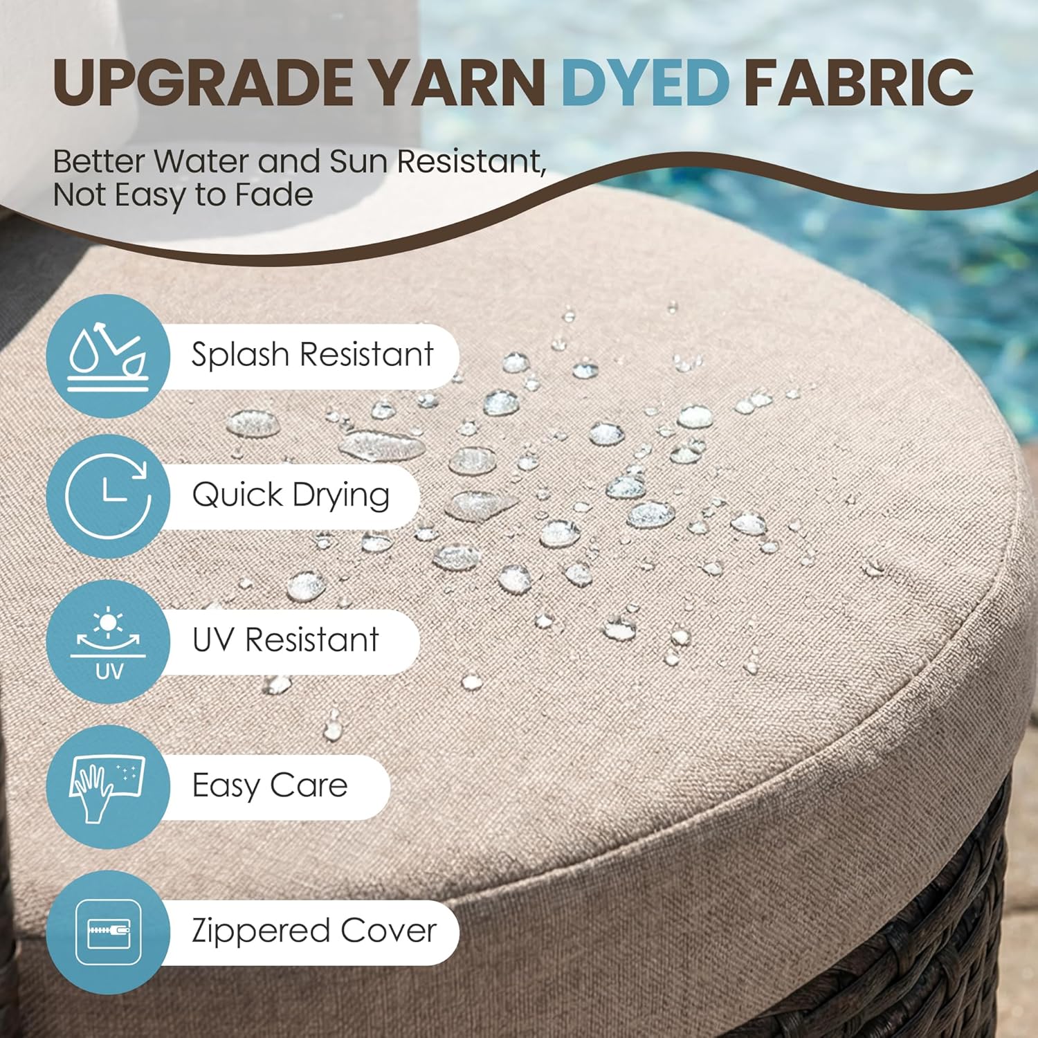 3 Piece Patio Bistro Set, Metal Patio Chairs with Coffee Table, Outdoor Furniture Set