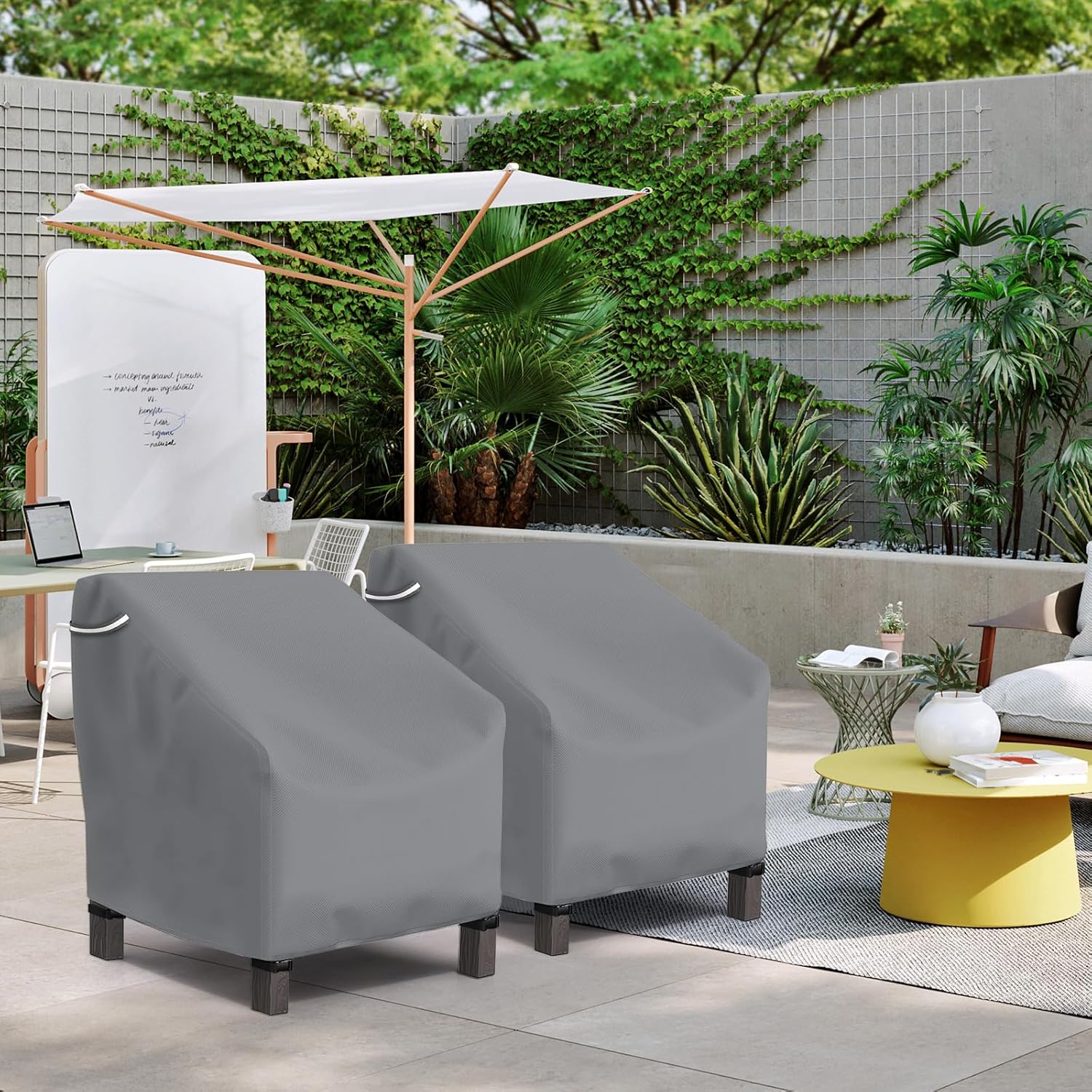 Patio Outdoor Chair Covers 2 Pack, Outdoor Furniture Covers Waterproof adapter for Lawn Lounge Seat, Wicker, Swivel, Adirondack