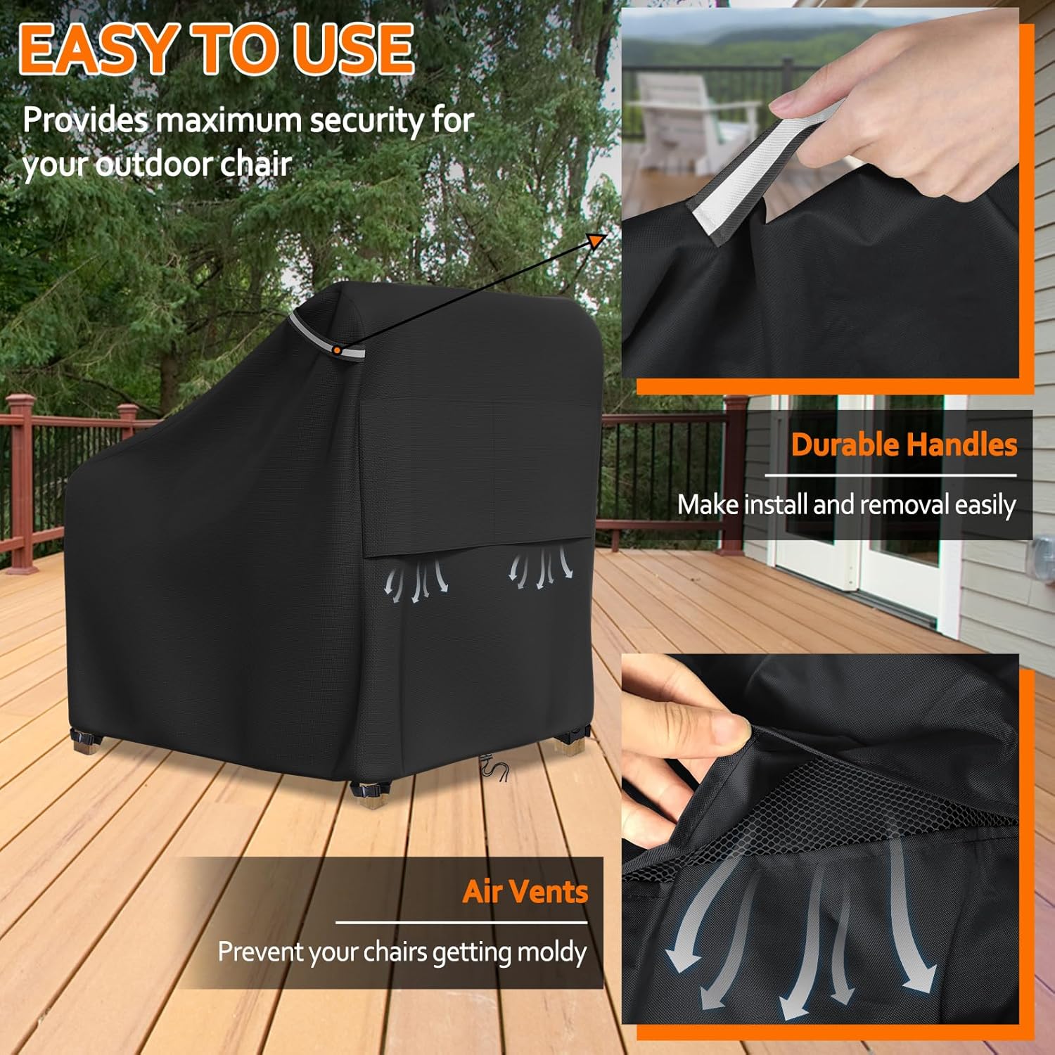 Patio Outdoor Chair Covers, Outdoor Furniture Covers Waterproof adapter for Lawn Lounge Seat