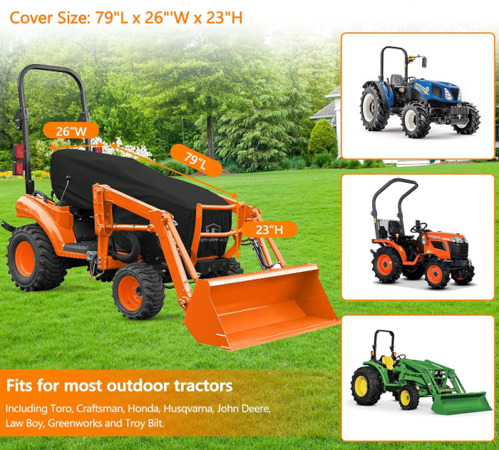 Tractor Cover Waterproof Heavy Duty for Compact Utility Tractors