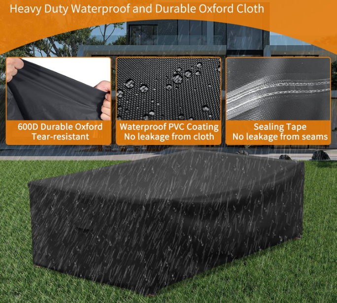 Patio Furniture Covers Waterproof for Coffee Table Cover, Heavy Duty Durable Rectangular Outdoor Table Cover Fits up to 48L x 28Wx 13H inches