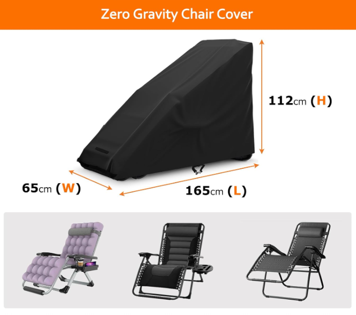 Zero Gravity Chair Cover Outdoor Waterproof Folding Lounge Armchair Cover