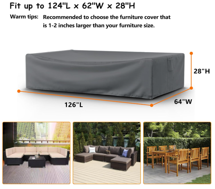 Patio Furniture Covers, Waterproof Heavy Duty Outdoor Furniture Cover for Table Chairs and Sectional Sofa Set