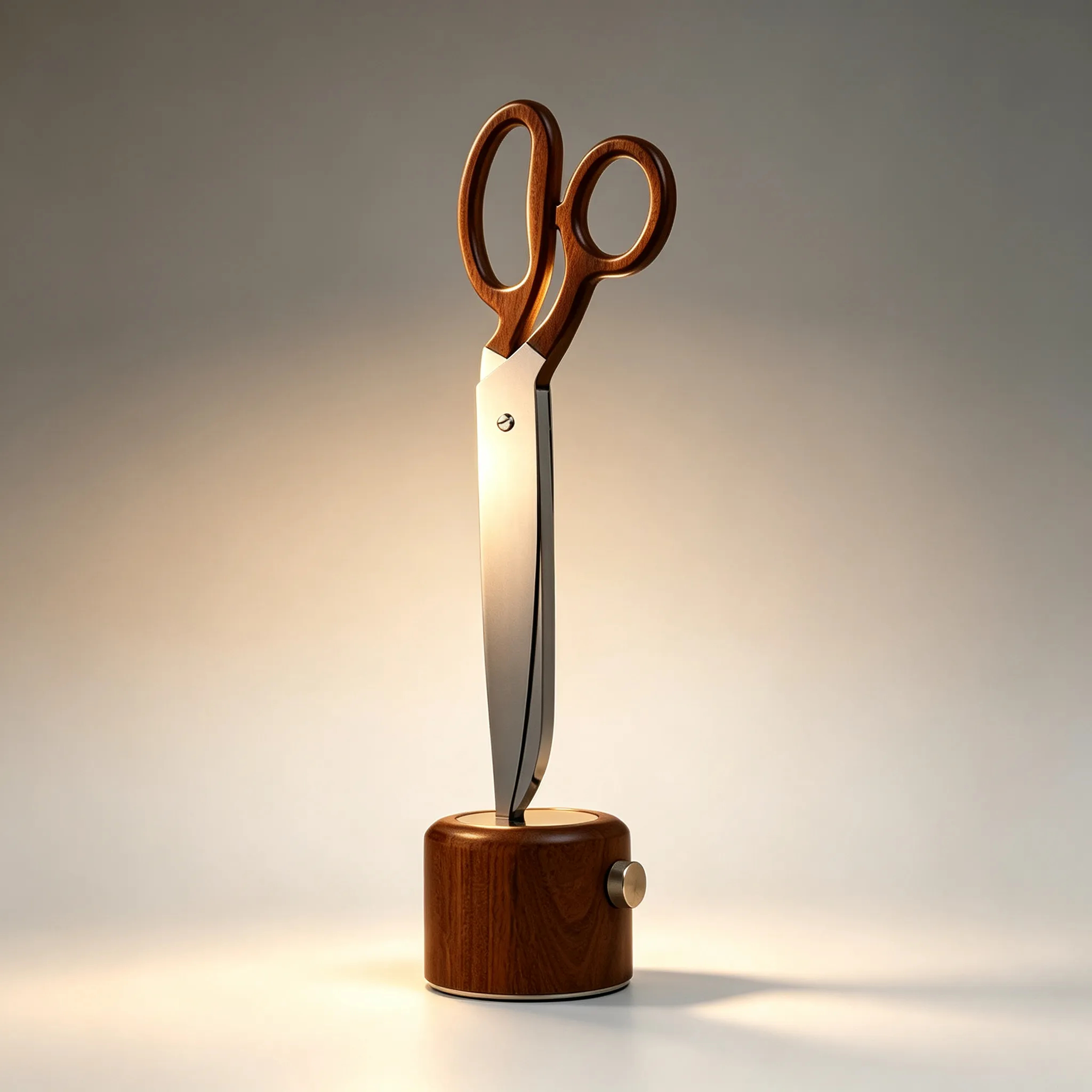 ✂️ Scissors-Shaped Sapele Wood Desk Lamp