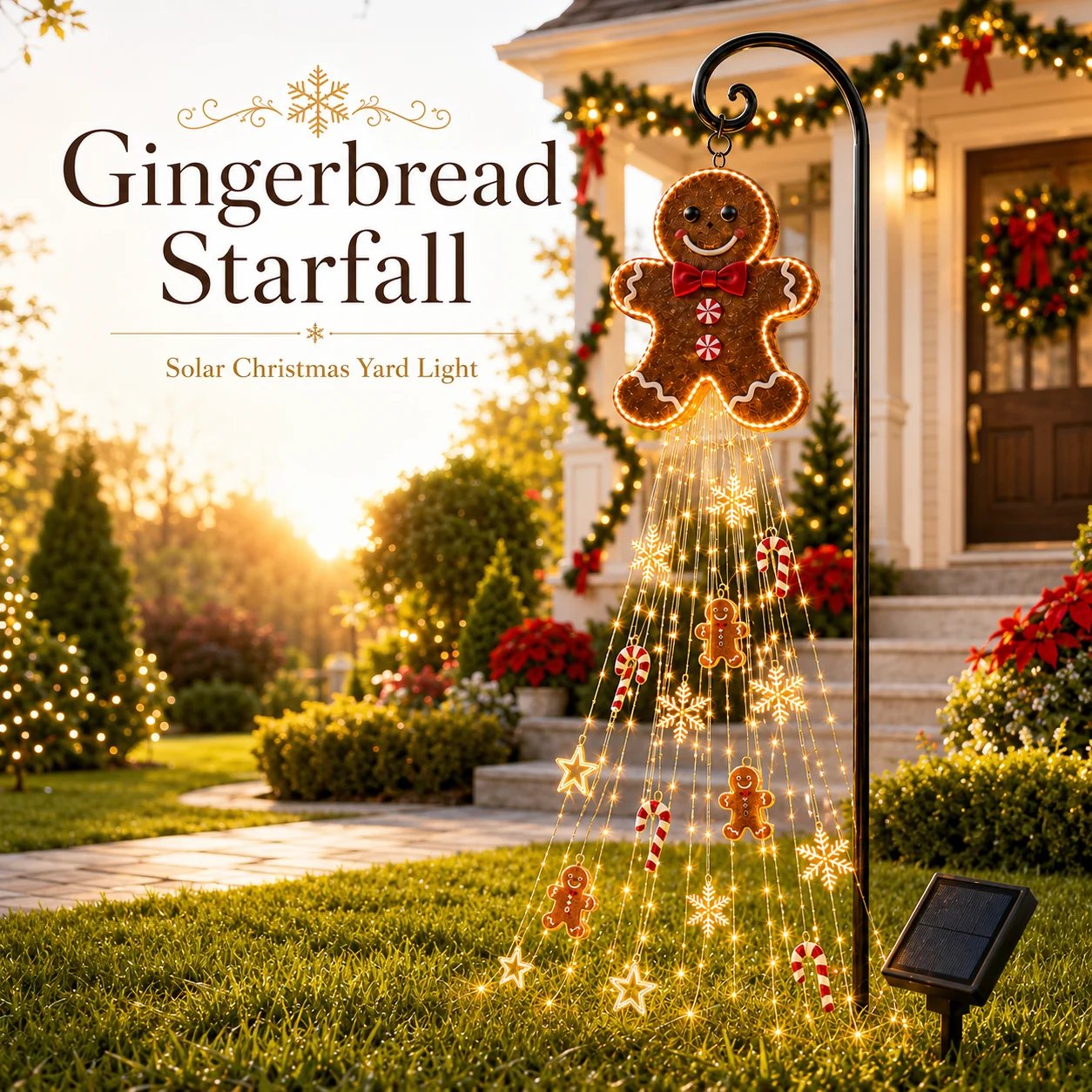 Gingerbread Starfall Solar Christmas Yard Light Gingerbread Starfall Solar Christmas Yard Light