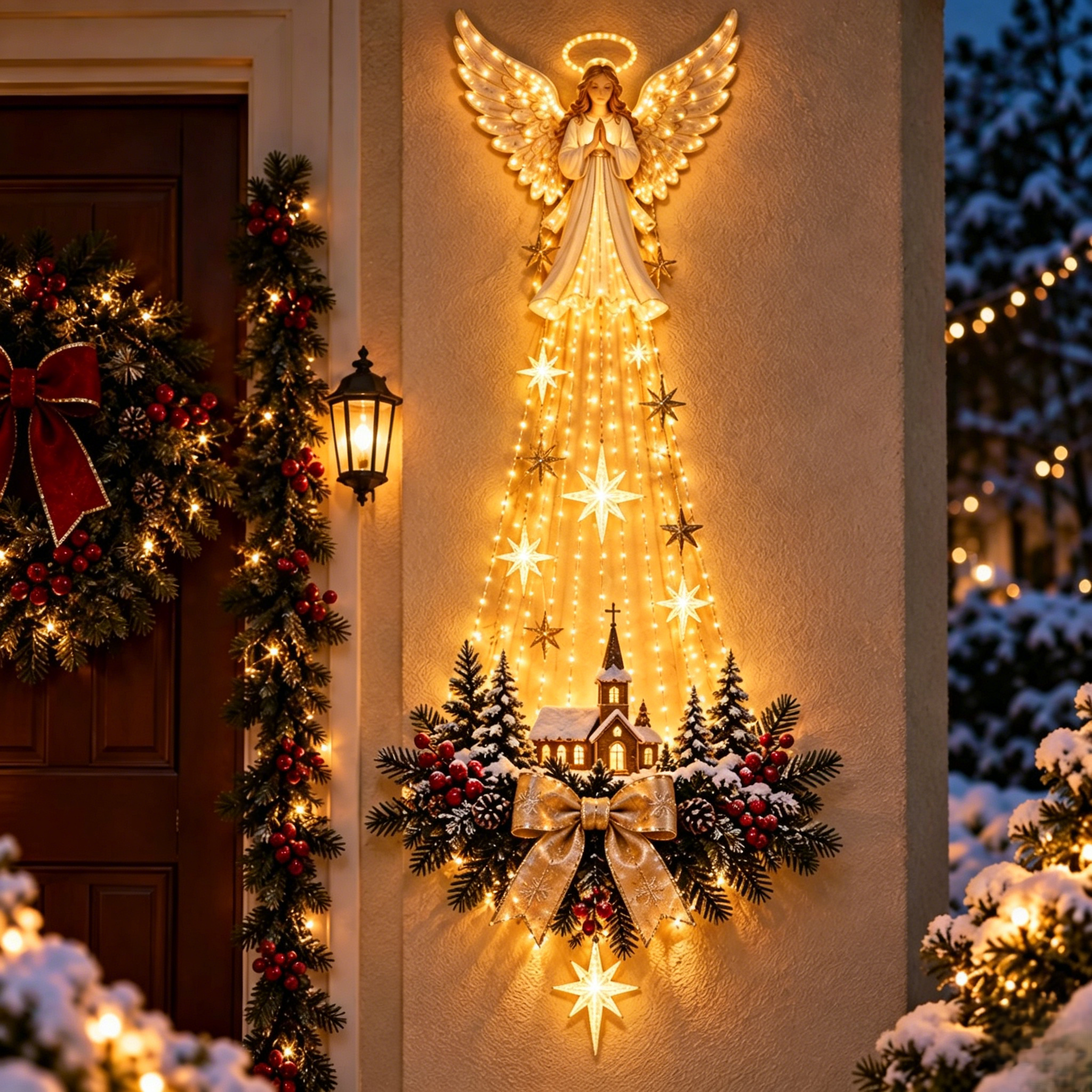 ✨👼 3D Heavenly Angel Wings Nativity Light✨ – Lighted Christmas Wall Decor ✈️