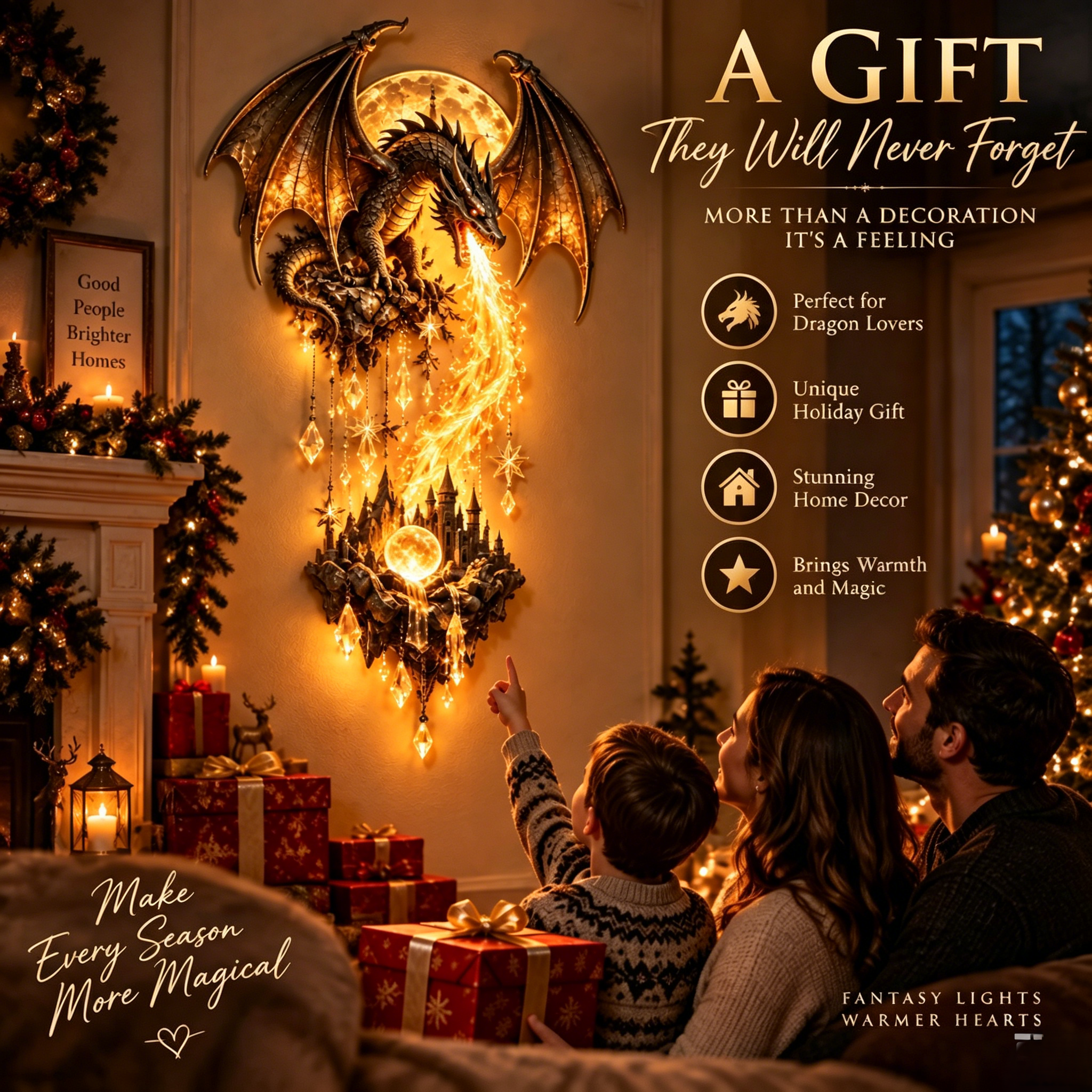 🐉 Dragon Flame Castle Wall Sconce