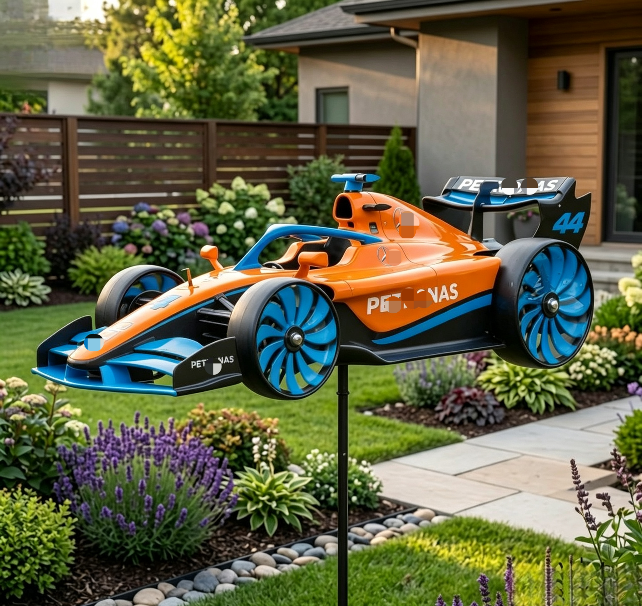 🏎️ F1 Formula Racing Car Wind Spinner Garden Stake | Motorsport Fan Kinetic Yard Decor Whirligig