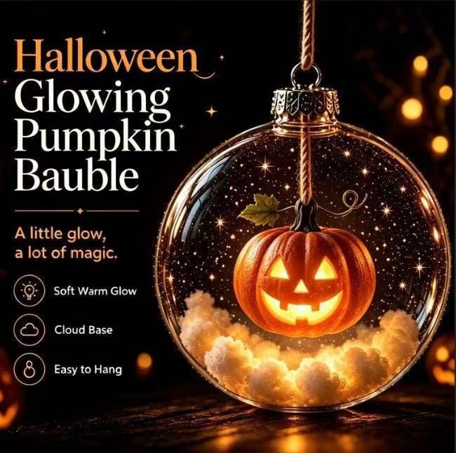 🎃 Halloween LED Transparent Bauble Hanging Ornaments Set