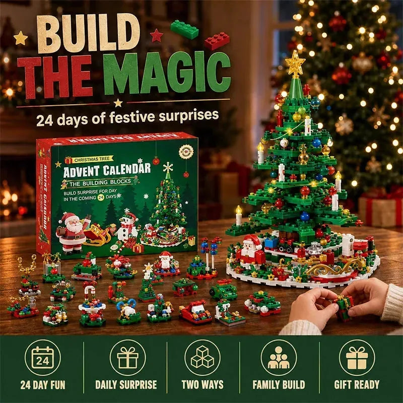 24-Day Christmas Countdown Building Block Set