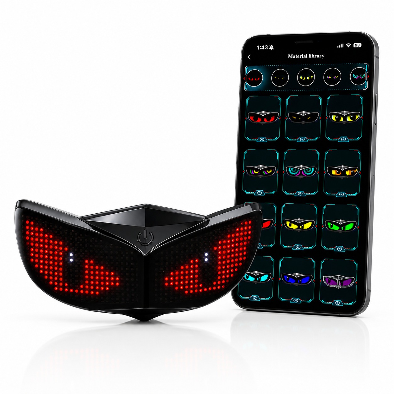 👿 Helmet LED Demon Eyes Smart Warning Light