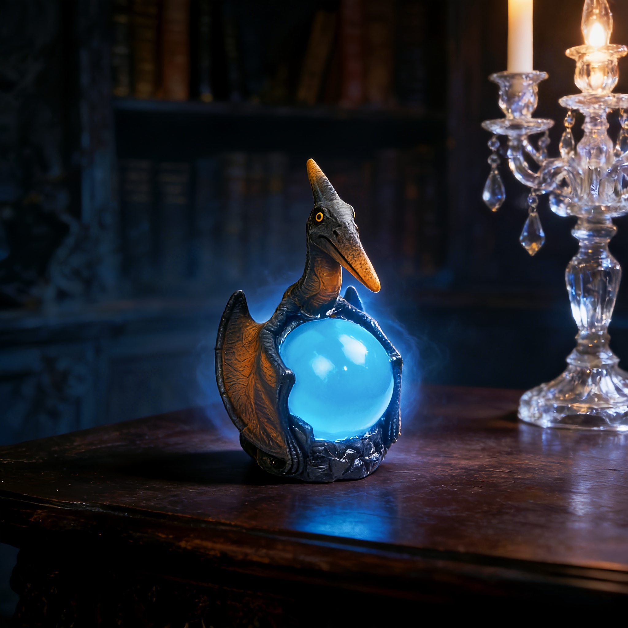🦖 Pterosaur Magic Crystal Ball Table Lamp | Prehistoric Dinosaur Themed Ambient Night Light