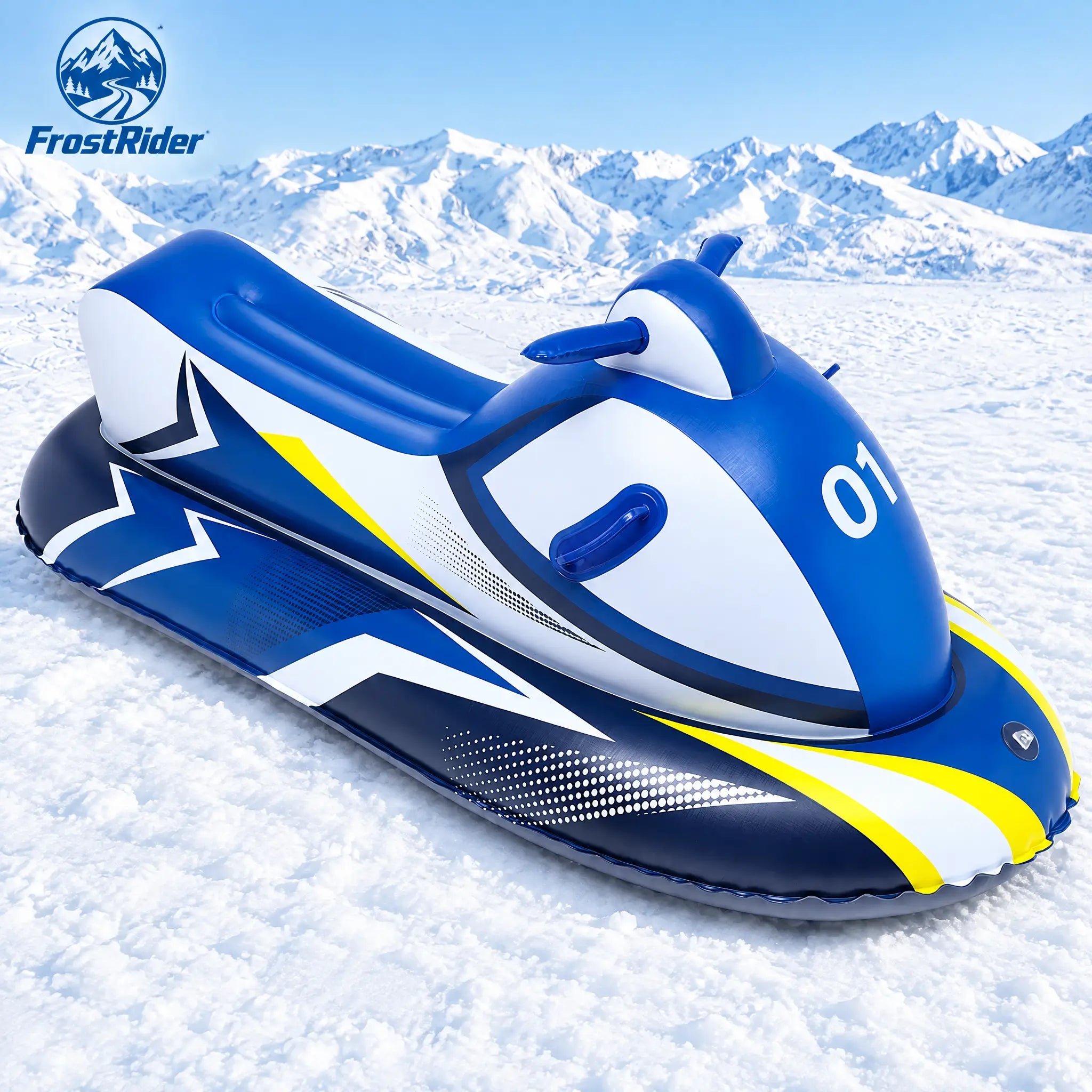 ❄️ FrostRider Inflatable Snowmobile Snow Sled