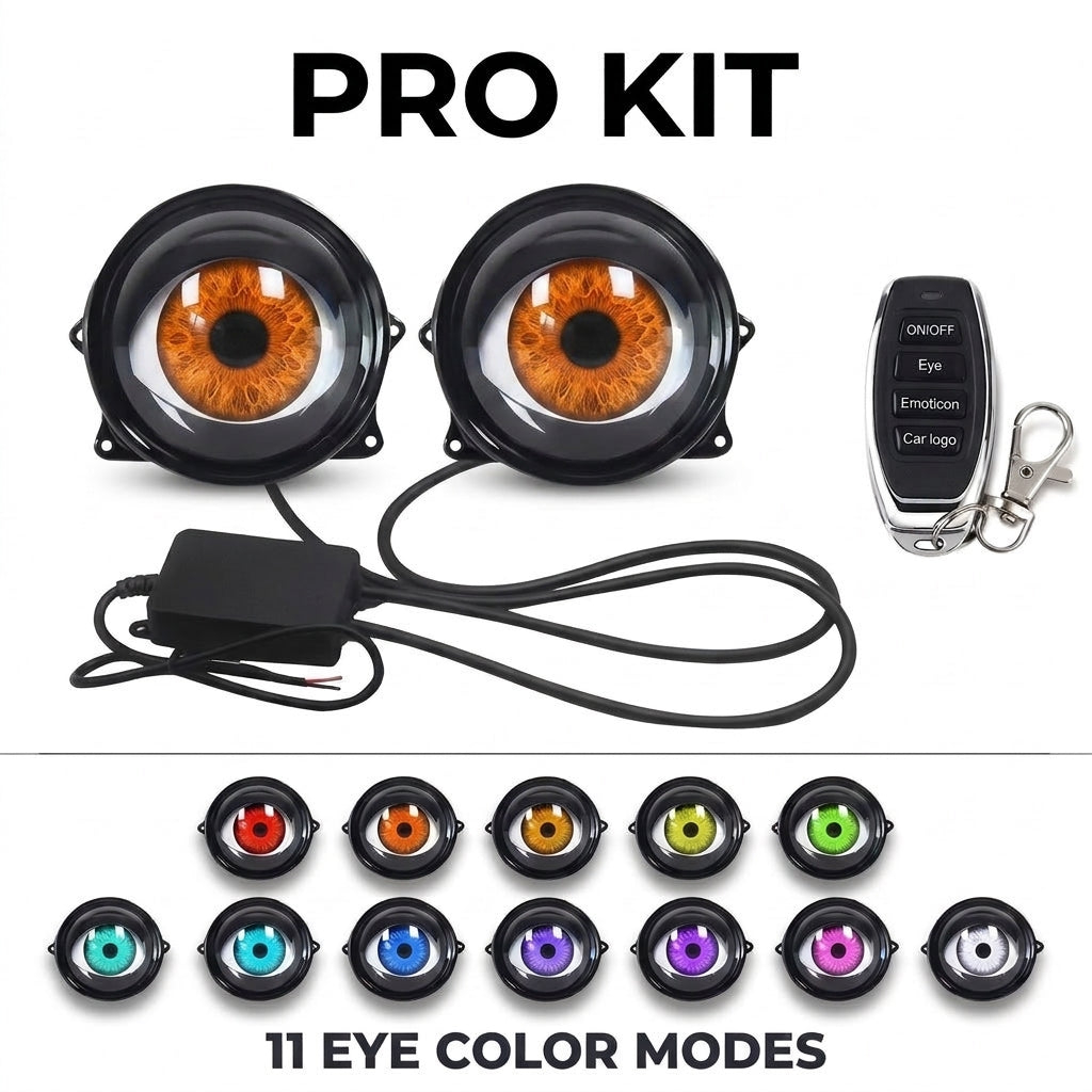 👿 Universal LED "Demon Eye" Car Headlight with Remote-Controlled Dynamic Ambient Lighting