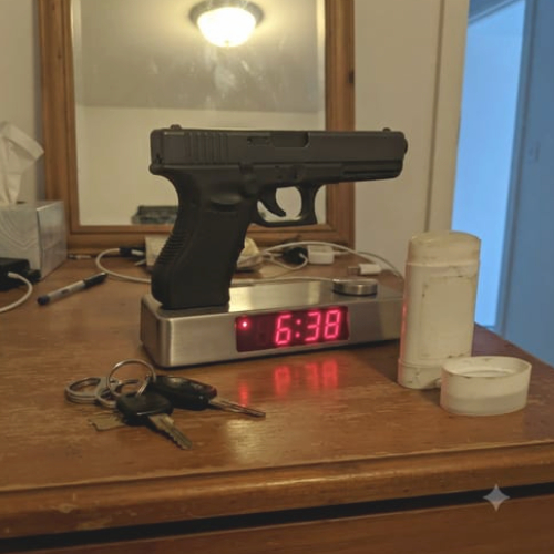🔫 Pistol-Shaped Novelty Alarm Clock for Heavy Sleepers