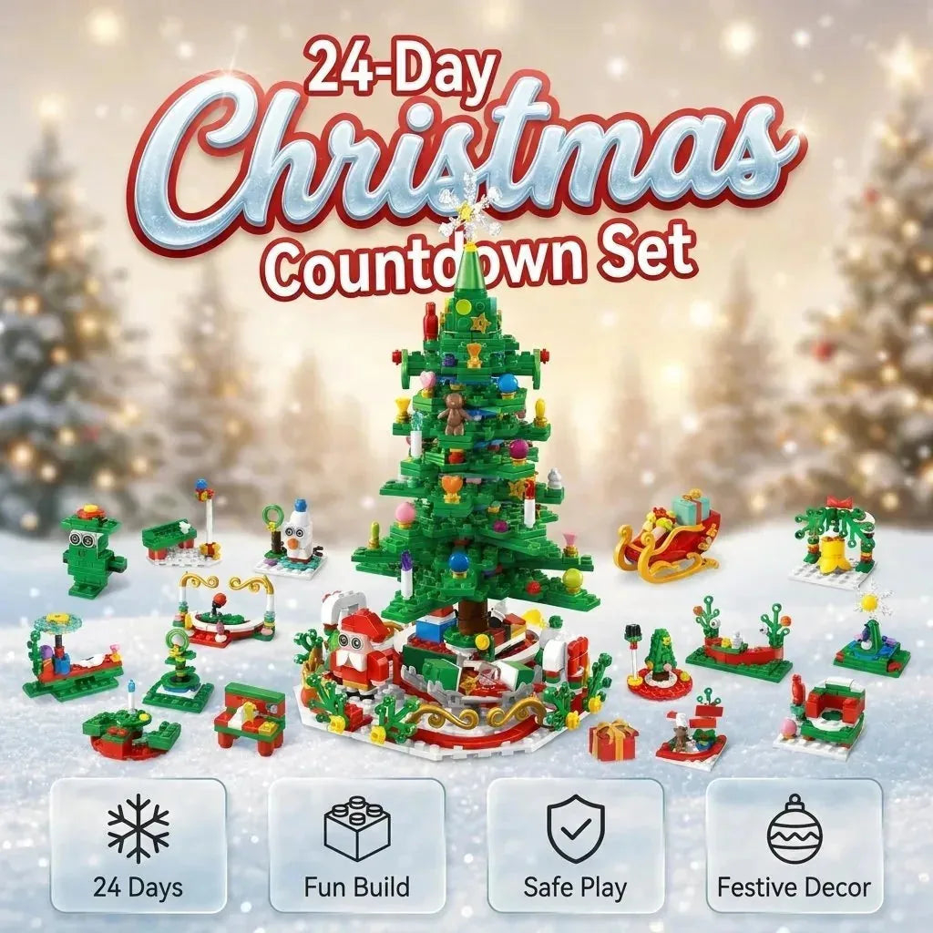 24-Day Christmas Countdown Building Block Set